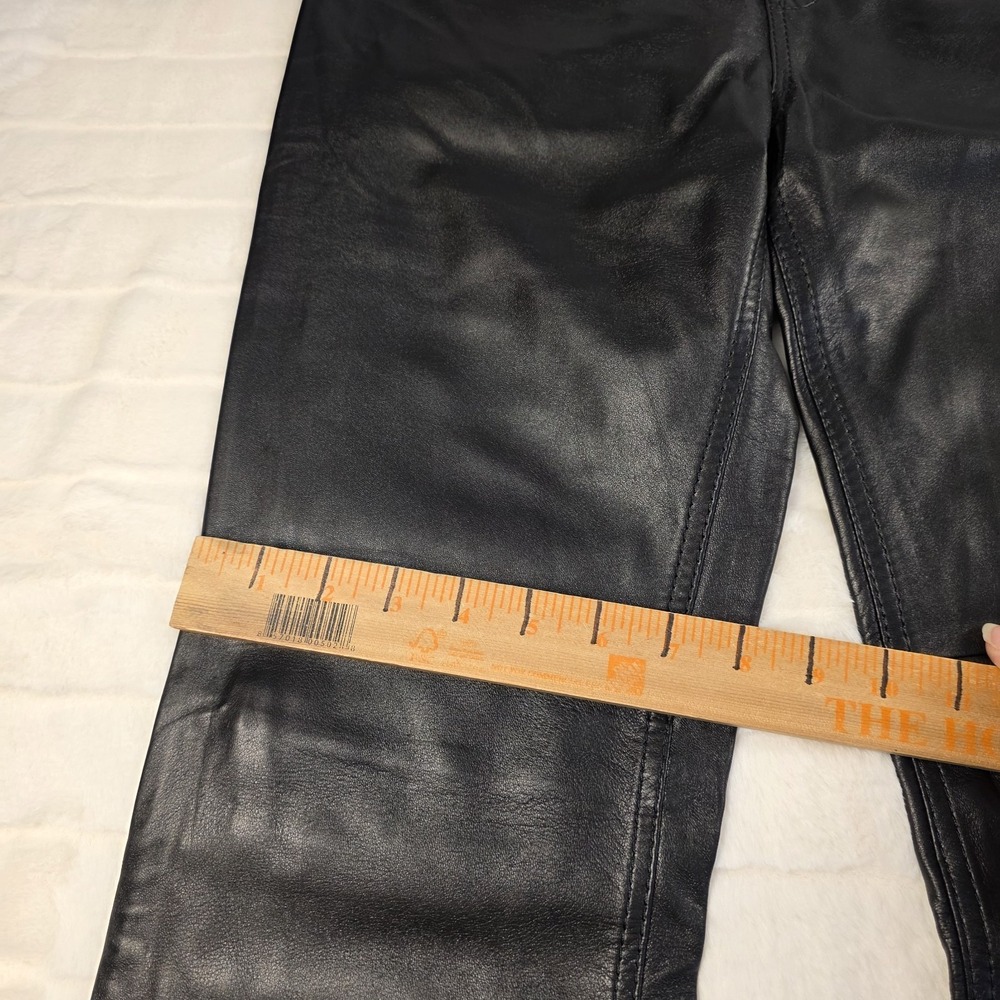 Ralph Lauren Purple Label Lambskin Straight Leather Pants Womens 4 Black $2,990 - Picture 11 of 13